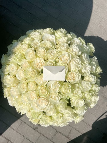 klasyczny bukiet białych róż Warsaw Flowers