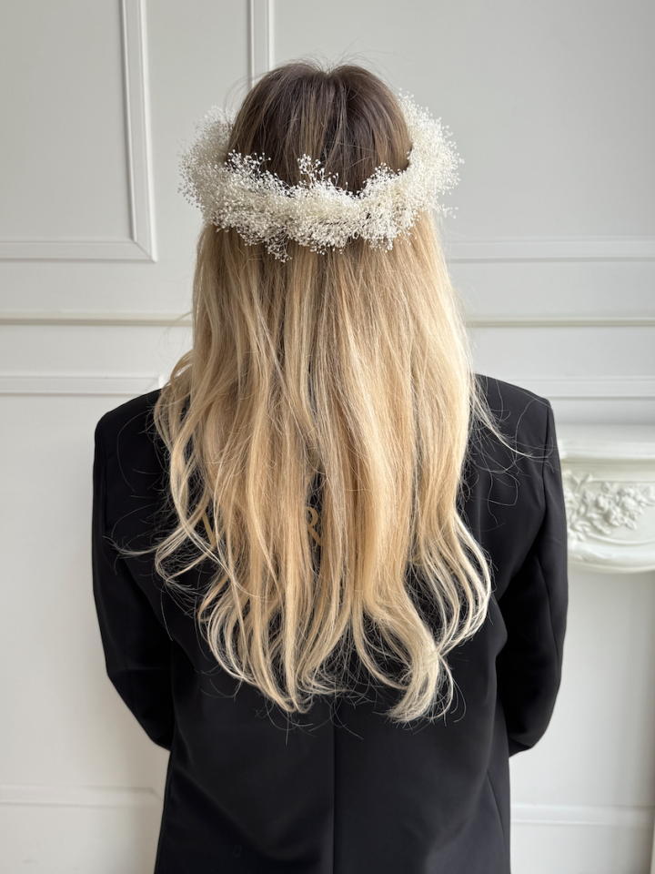 Wianek komunijny z naturalnych suszonych roślin