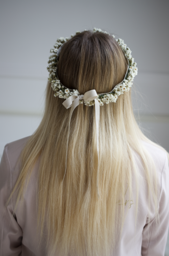 Komunijny wianek z suszonych kwiatów