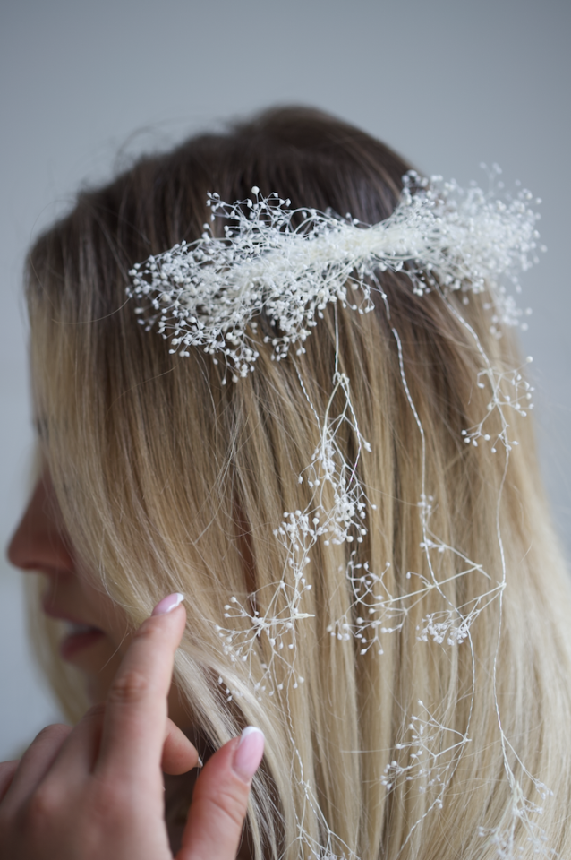 Komunijny grzebyk suszona gipsówka