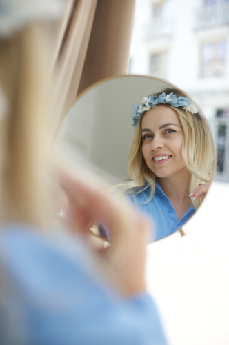 błękitny wianek komunijny Warsaw Flowers