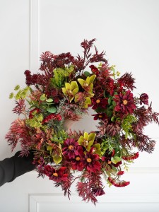 Artificial Wreath “Burgundy and Green”