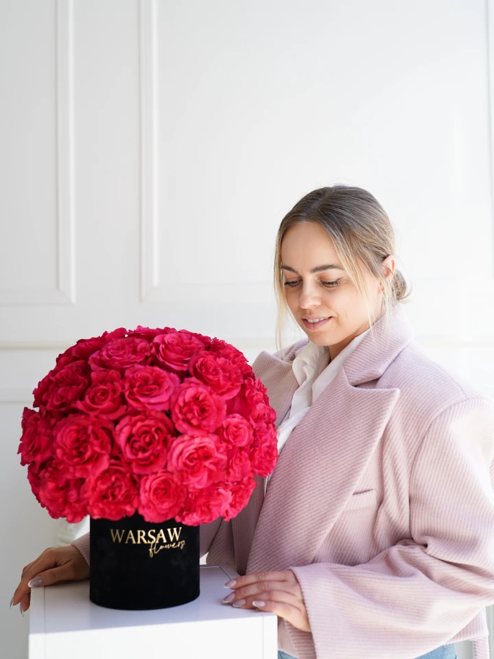 flowerbox of fuchsia roses