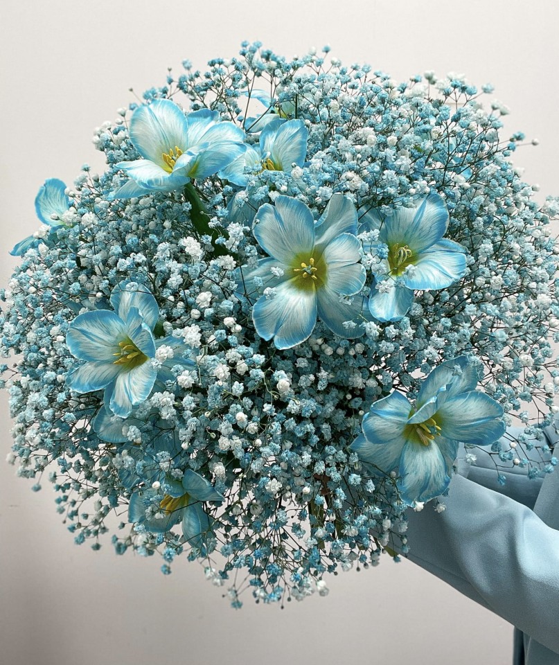 niebieski bukiet Warsaw Flowers